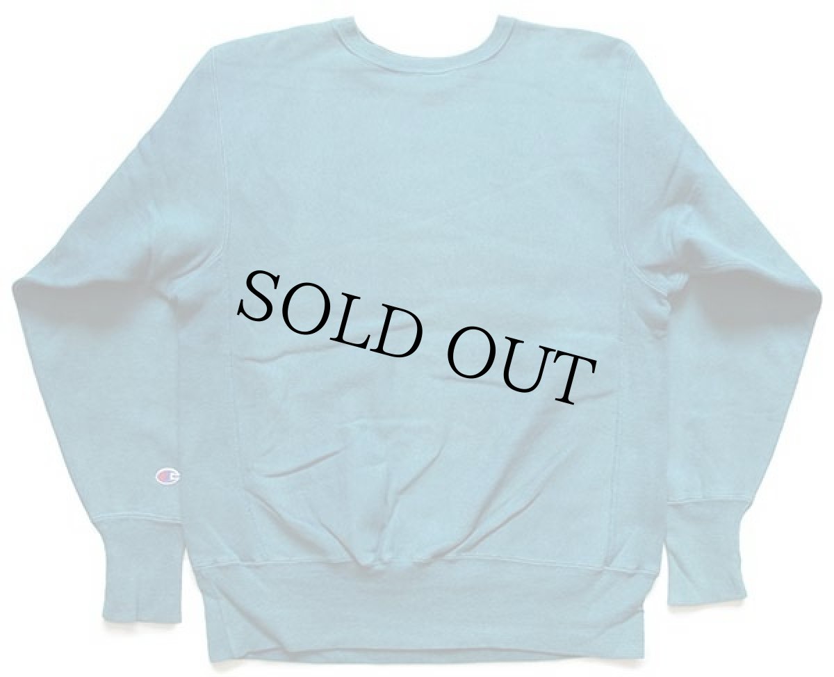 画像2: 90s USA製 Championチャンピオン ワンポイント リバースウィーブ スウェット 青緑 L (2)
