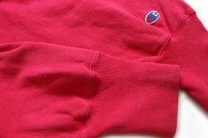 画像5: 90s USA製 Championチャンピオン ワンポイント スクリプト ロゴ刺繍 リバースウィーブ スウェット ピンク L (5)