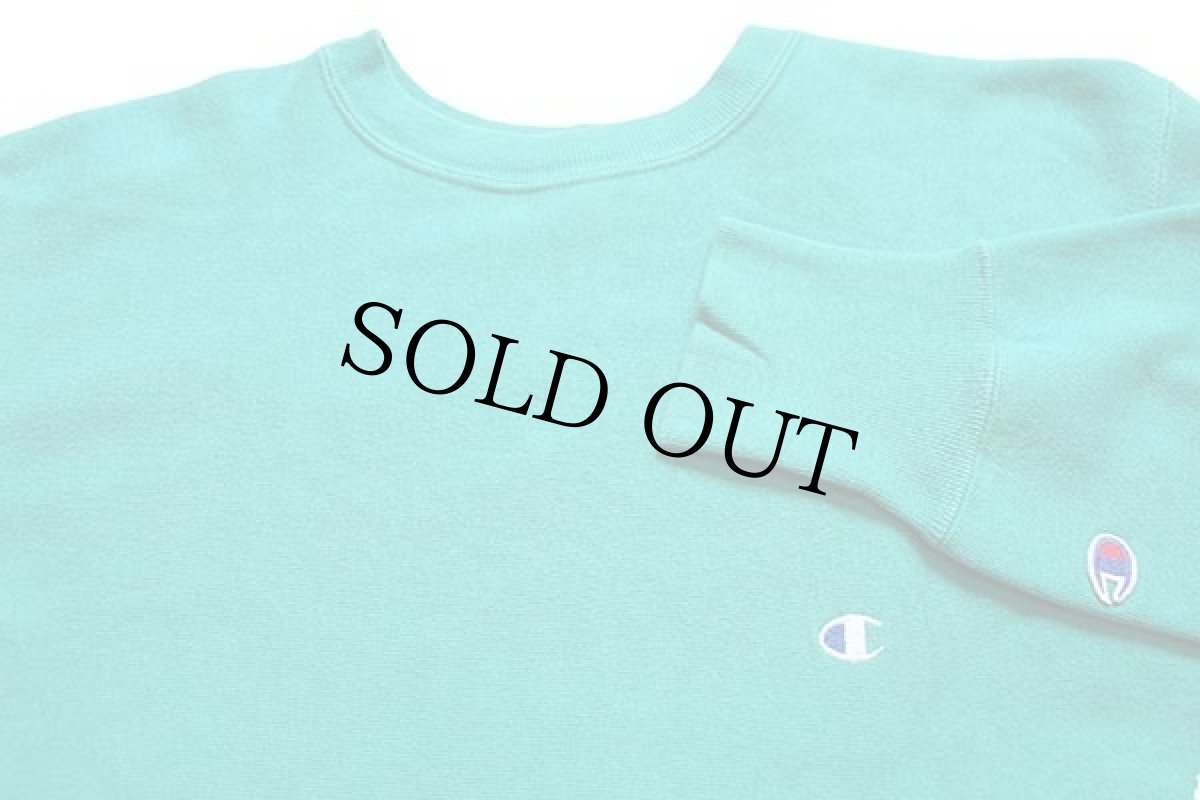 画像3: 90s USA製 Championチャンピオン ワンポイント リバースウィーブ スウェット エメラルドグリーン XL (3)