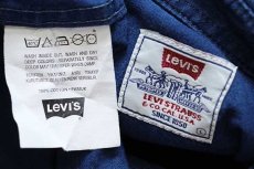 画像4: 90s Levi'sリーバイス 無地 ボタンダウン コットンシャツ インディゴ L★ユーロ (4)