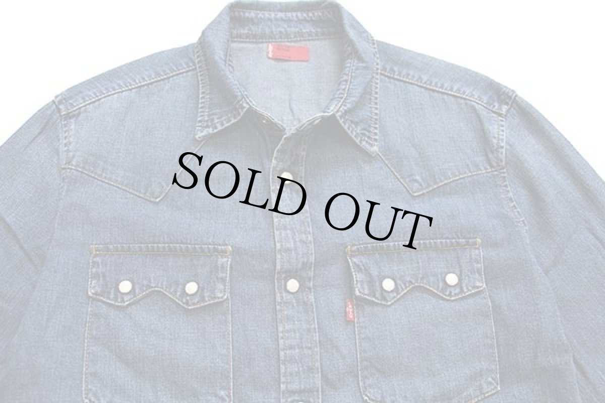 画像3: 00s Levi'sリーバイス RED TAB デニム ウエスタンシャツ カスタム M (3)