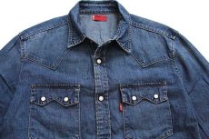 画像3: 00s Levi'sリーバイス RED TAB デニム ウエスタンシャツ カスタム M (3)