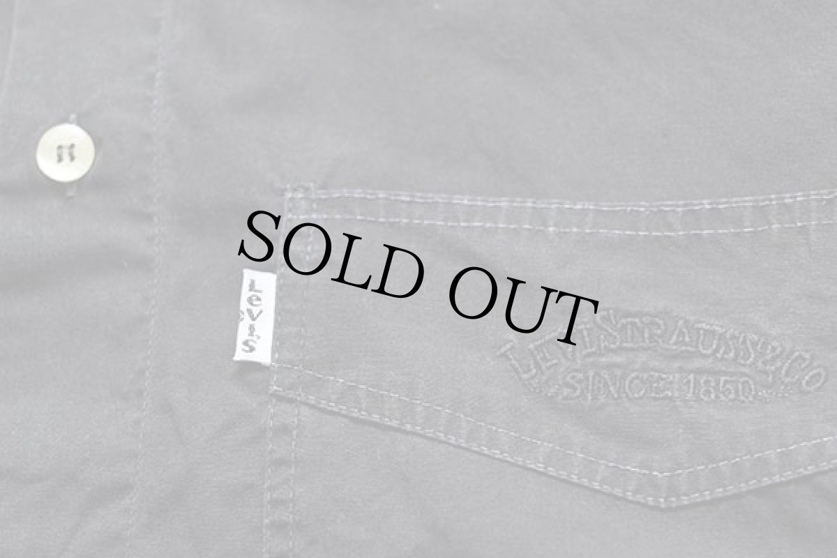 画像5: 90s Levi'sリーバイス コットンポプリンシャツ 黒★ユーロ (5)