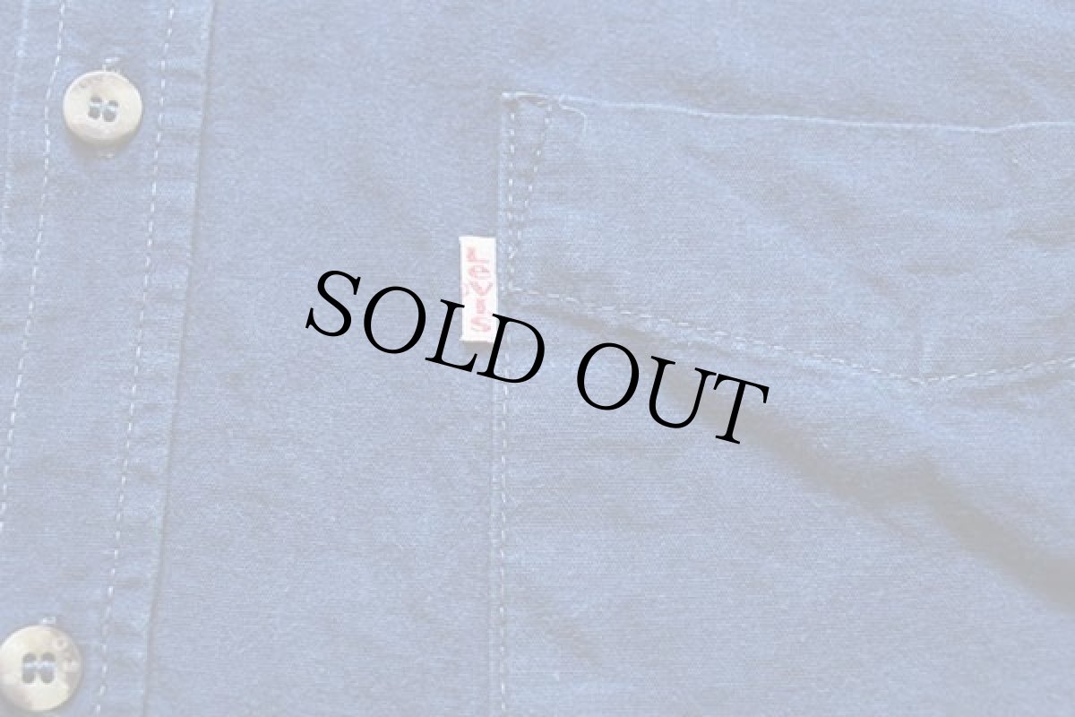 画像5: 90s Levi'sリーバイス 無地 ボタンダウン コットンシャツ インディゴ L★ユーロ (5)