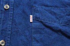 画像5: 90s Levi'sリーバイス 無地 ボタンダウン コットンシャツ インディゴ L★ユーロ (5)