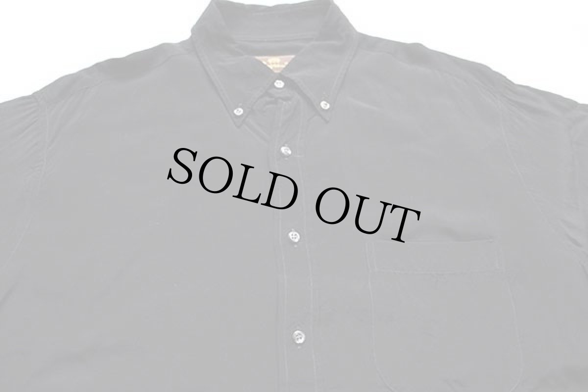 画像3: 90s Ingraw 無地 ボタンダウン レーヨンシャツ 黒 16.5 (3)