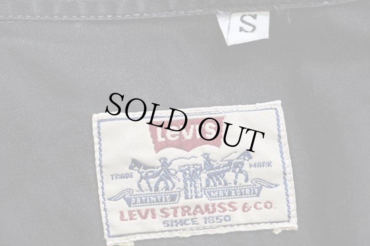 画像4: 90s Levi'sリーバイス コットンポプリンシャツ 黒★ユーロ (4)