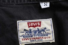 画像4: 90s Levi'sリーバイス コットンポプリンシャツ 黒★ユーロ (4)