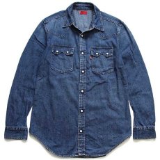 画像1: 00s Levi'sリーバイス RED TAB デニム ウエスタンシャツ カスタム M (1)