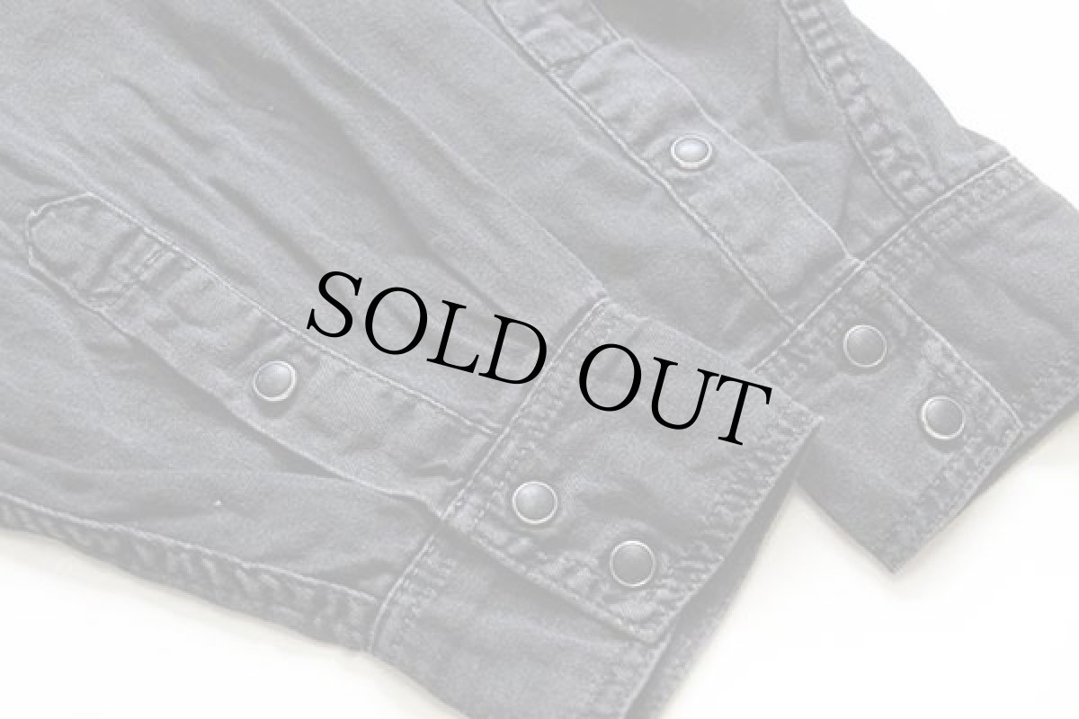 画像6: Wranglerラングラー ブラックデニム ウエスタンシャツ M★ユーロ (6)