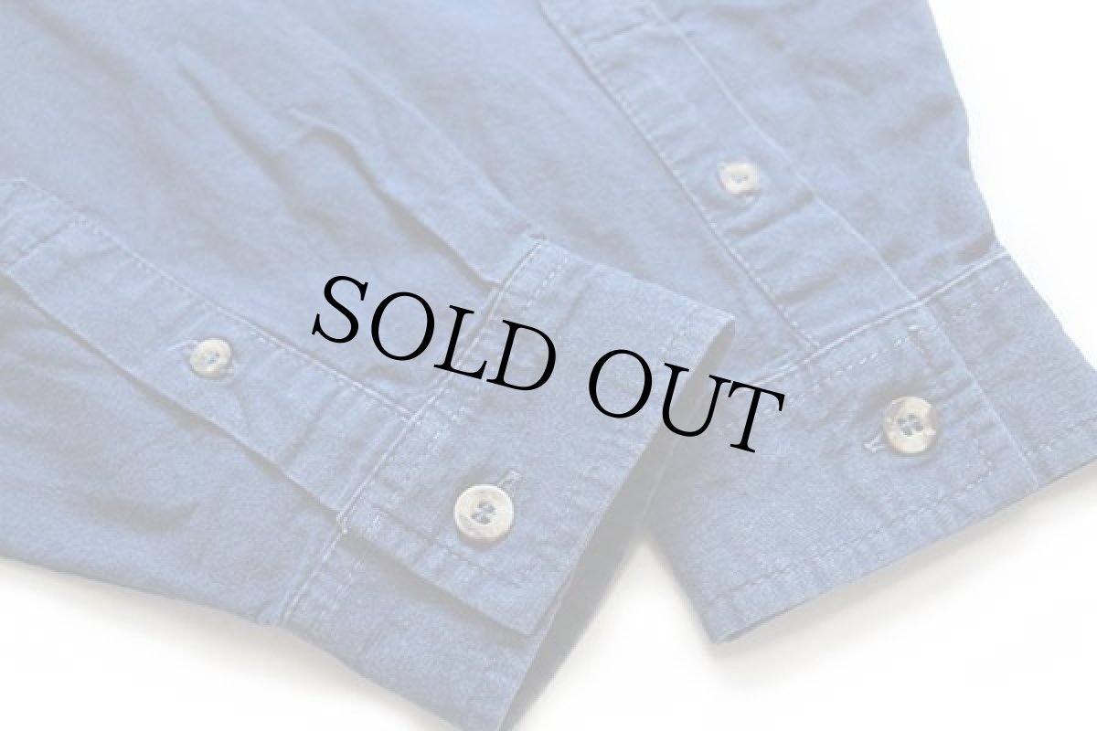 画像6: 90s Levi'sリーバイス 無地 ボタンダウン コットンシャツ インディゴ L★ユーロ (6)