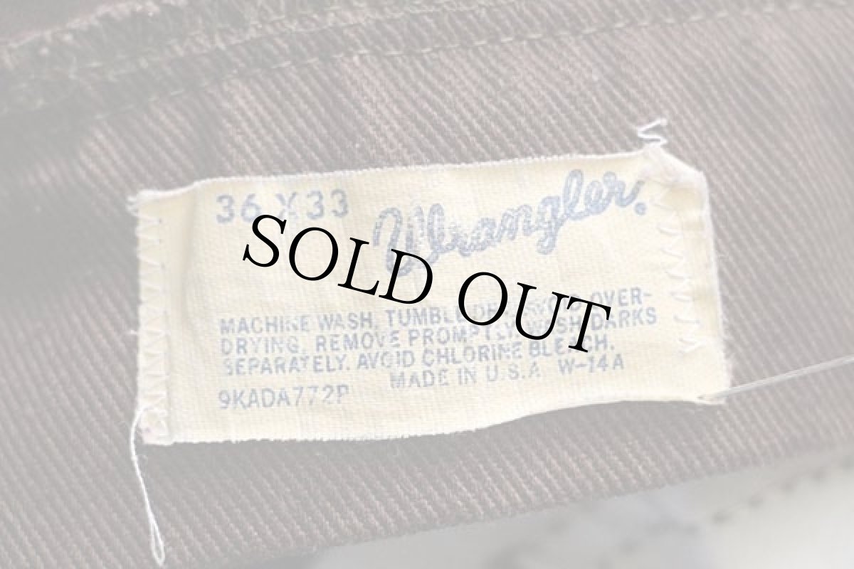 画像6: 70s USA製 Wranglerラングラー フレア ツイルパンツ 焦げ茶 w36 (6)