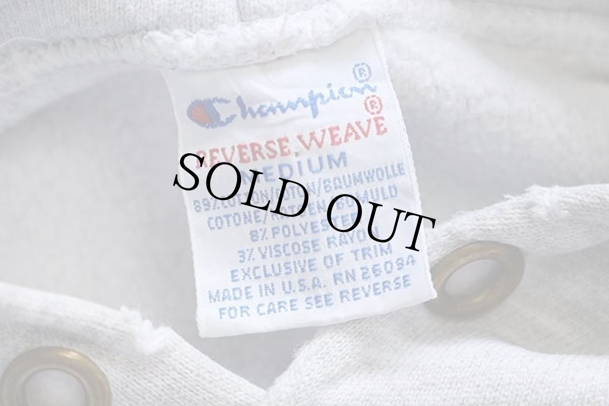 画像3: 90s USA製 Championチャンピオン ワンポイント リバースウィーブ スウェットパーカー 杢グレー M★144 (3)