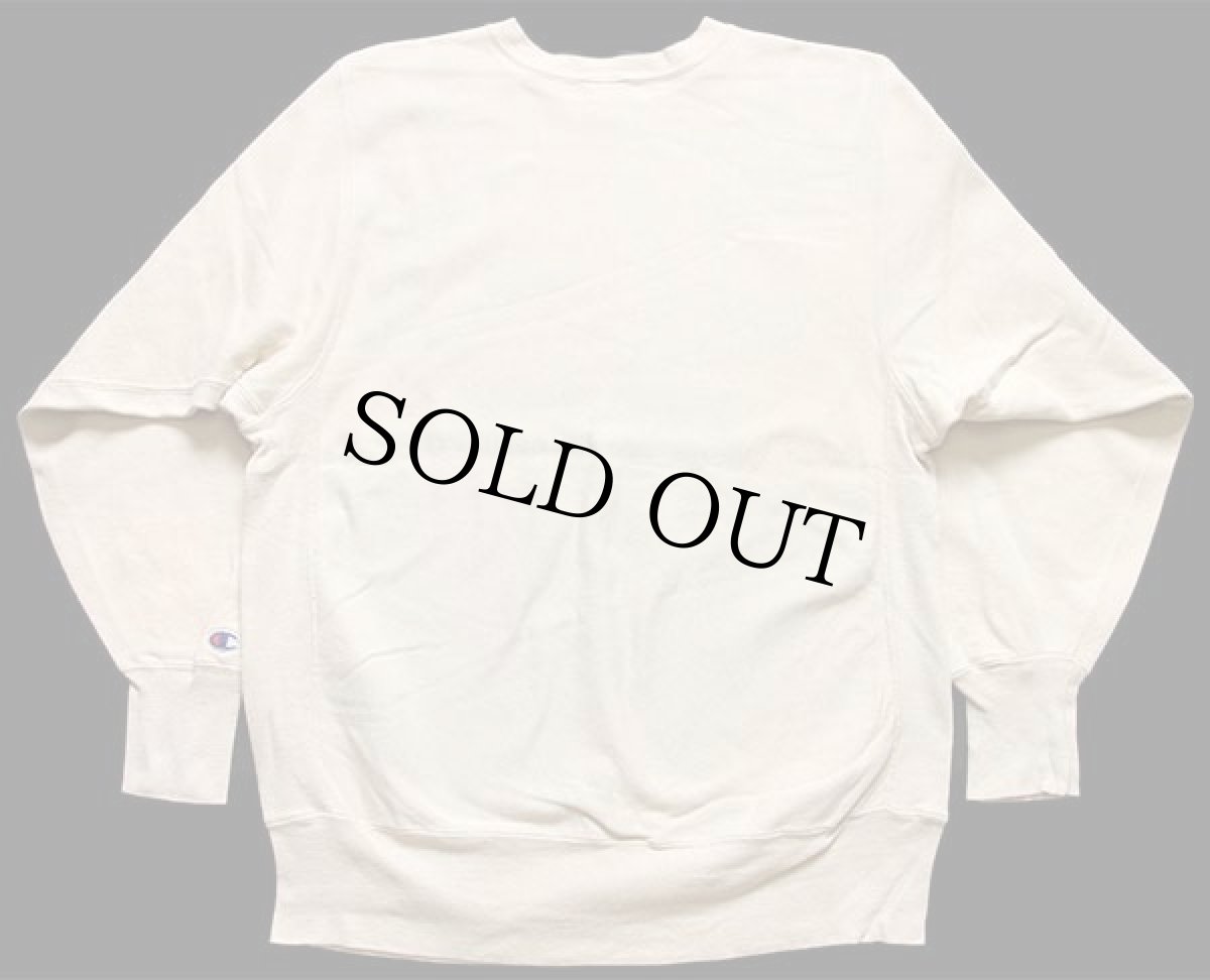 画像2: 90s USA製 Championチャンピオン ワンポイント リバースウィーブ スウェット クリーム XL (2)