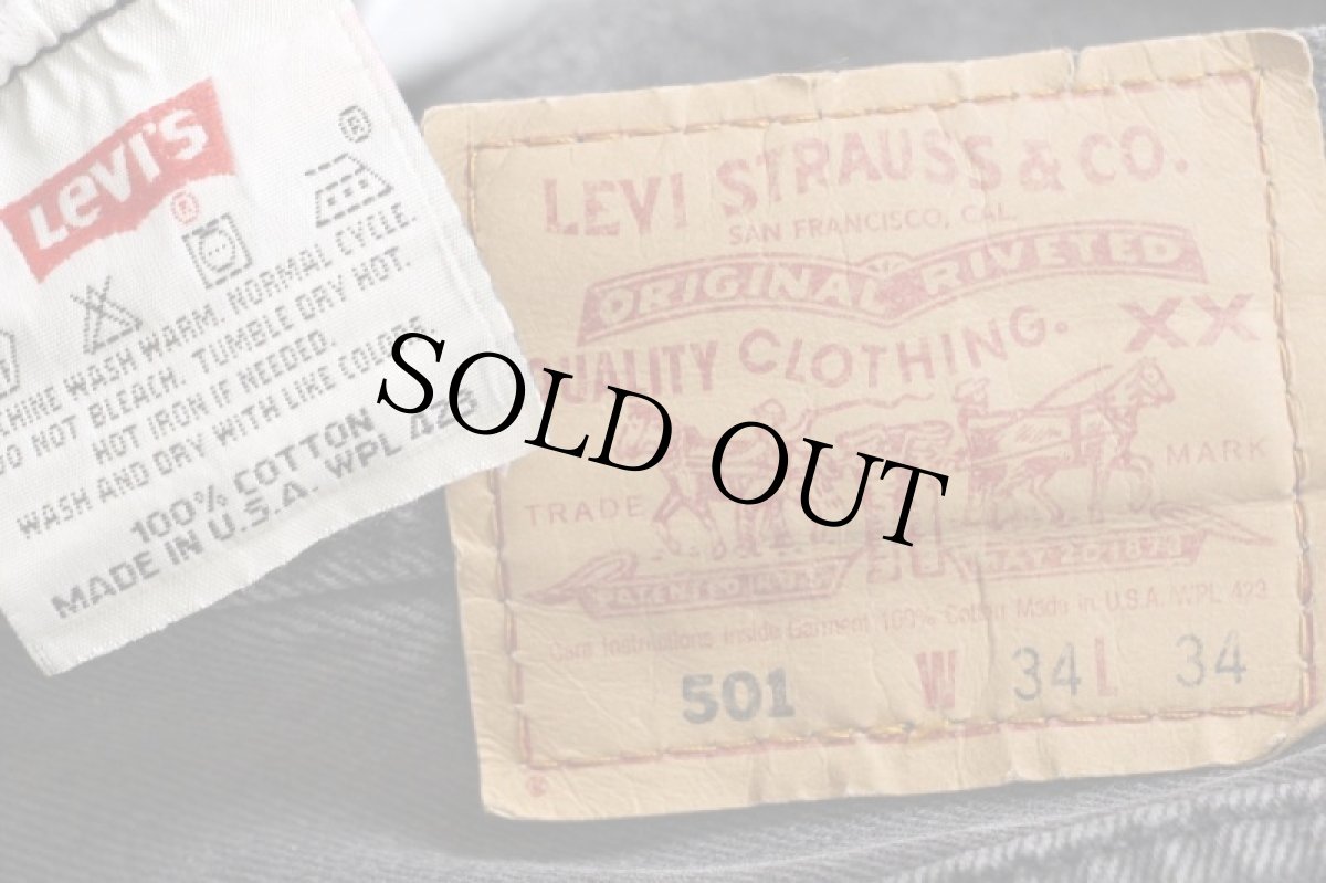 画像6: 90s USA製 Levi'sリーバイス 501 ブラック デニムパンツ w34 L34 (6)