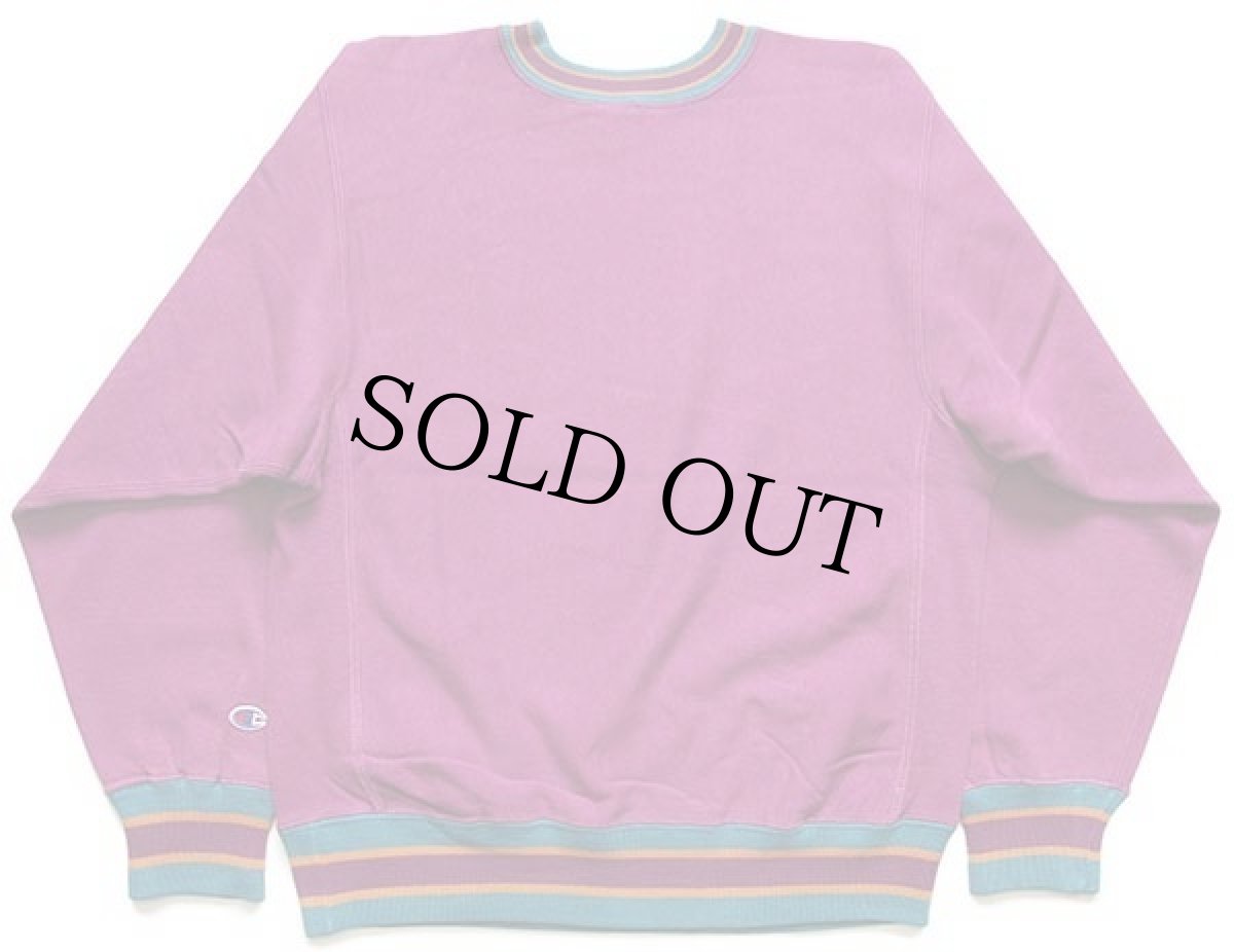 画像2: 90s USA製 Championチャンピオン ワンポイント リブライン リバースウィーブ スウェット 紫 M (2)