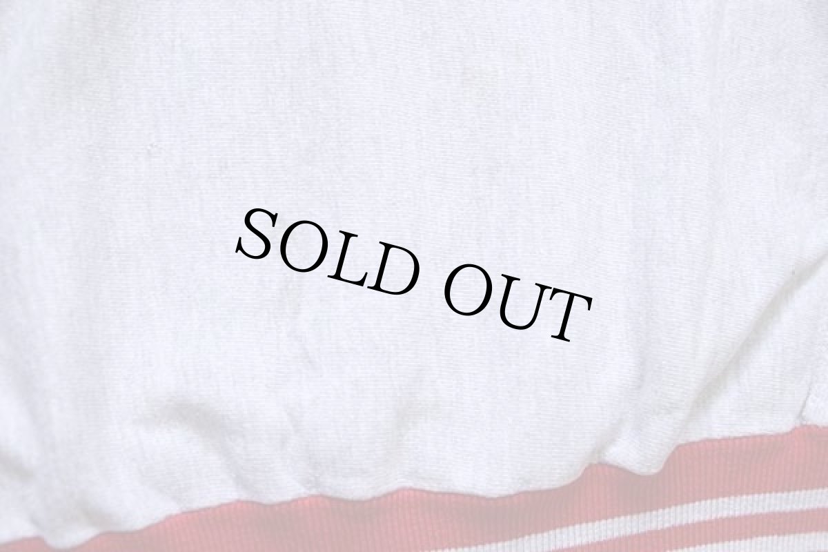 画像6: 90s USA製 Championチャンピオン 無地 目無し リブライン リバースウィーブ スウェット 杢グレー×赤 L (6)