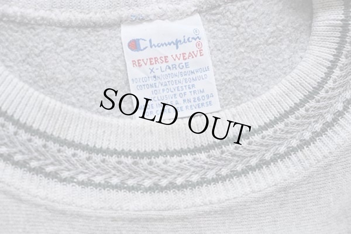 画像4: 90s USA製 Championチャンピオン ワンポイント リブライン リバースウィーブ スウェット グレー XL (4)