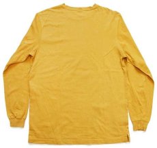 画像3: 90s USA製 LANDS'ENDランズエンド 無地 コットン 長袖Tシャツ マスタード M (3)