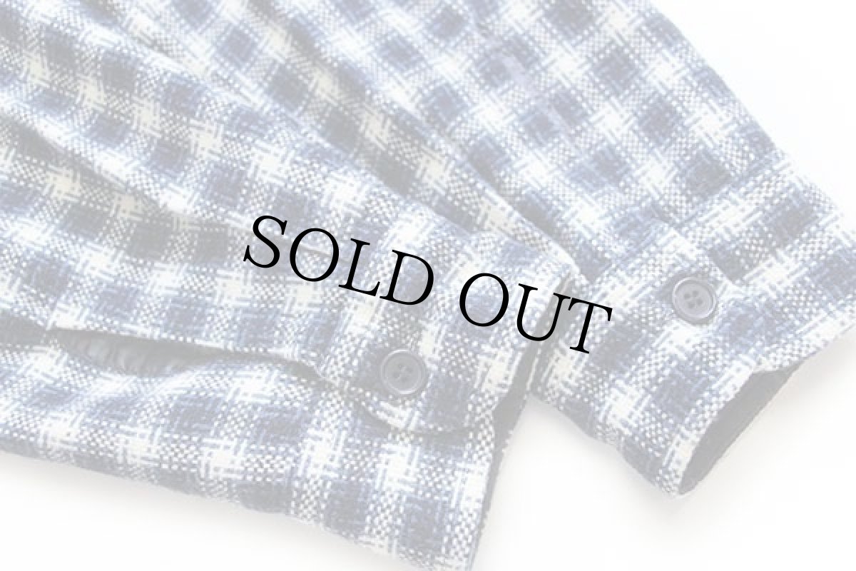 画像6: 90s BENETTONベネトン チェック フルジップ ウール混 シャツ L (6)