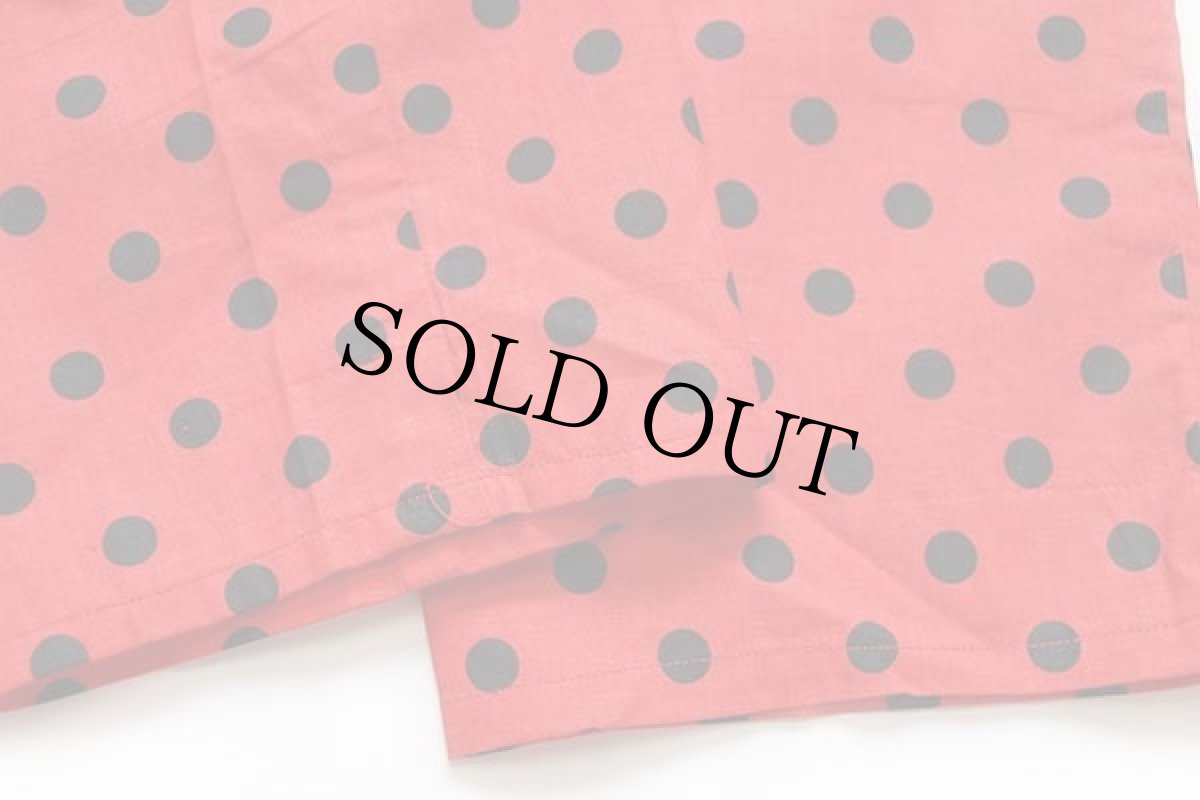 画像7: 80s ハンドメイド ドット柄 コットンパンツ 赤×黒 w31 (7)