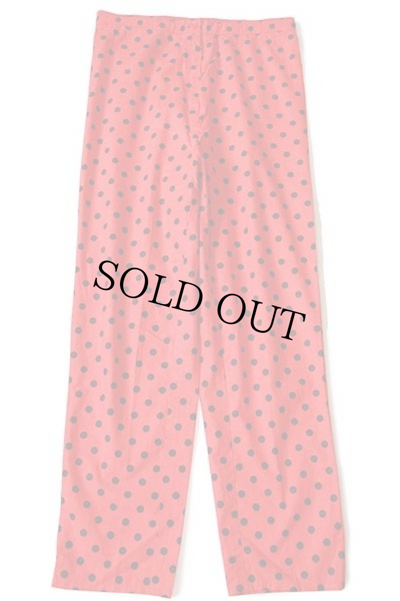 画像2: 80s ハンドメイド ドット柄 コットンパンツ 赤×黒 w31 (2)