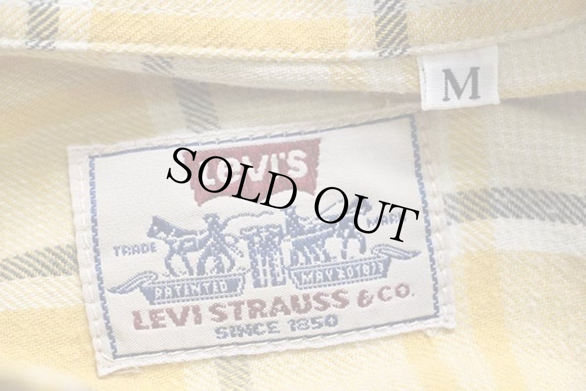 画像4: 90s Levi'sリーバイス チェック コットン ライトネルシャツ M★ユーロ (4)