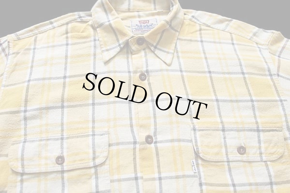 画像3: 90s Levi'sリーバイス チェック コットン ライトネルシャツ M★ユーロ (3)