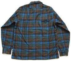 画像2: 60s PENDLETONペンドルトン BULLOCK'S オンブレチェック ウール オープンカラーシャツ M (2)