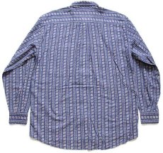 画像2: 90s Levi'sリーバイス 総柄 ボタンダウン レーヨンシャツ 薄紺×ベージュ M★ユーロ (2)