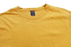 画像4: 90s USA製 LANDS'ENDランズエンド 無地 コットン 長袖Tシャツ マスタード M (4)