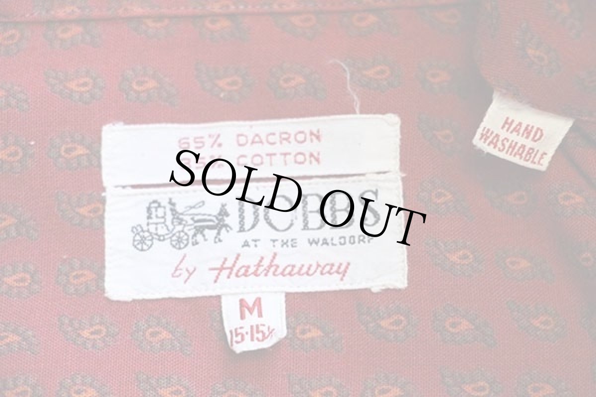 画像5: 60s DOBBS by Hathaway ペイズリー 総柄 オープンカラーシャツ M (5)