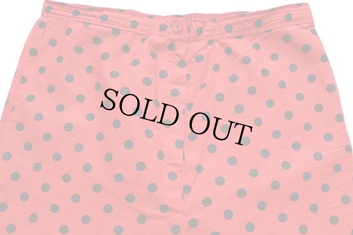 画像4: 80s ハンドメイド ドット柄 コットンパンツ 赤×黒 w31 (4)