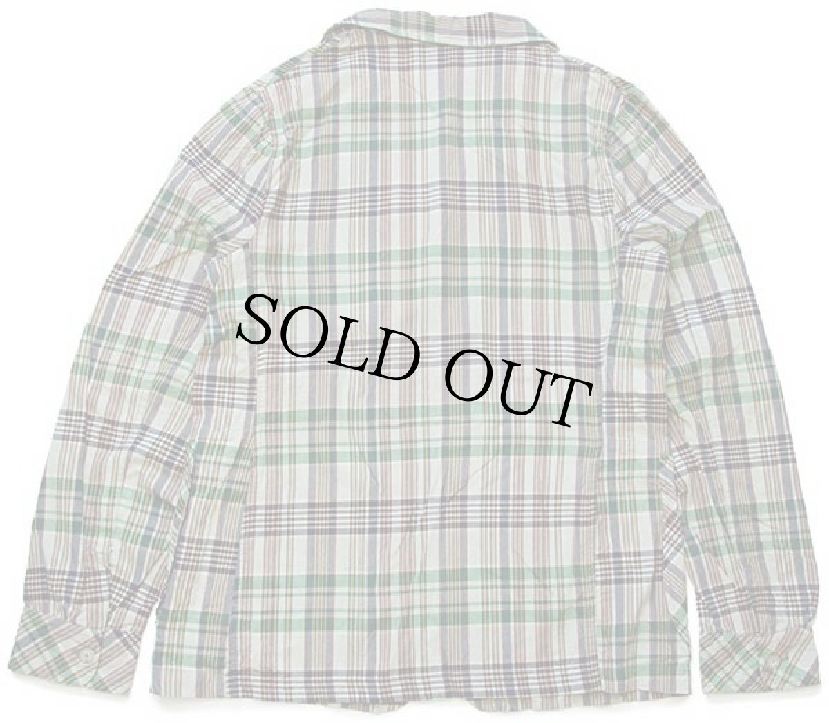 画像2: イタリア製 Woolrichウールリッチ マドラスチェック 3つボタン コットン テーラードジャケット M (2)