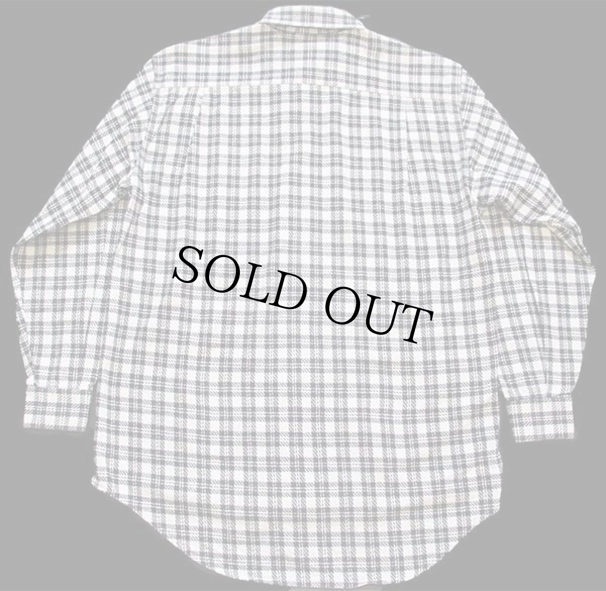 画像2: 90s Levi'sリーバイス チェック コットン フランネルシャツ オフホワイト×黒 M★ユーロ (2)