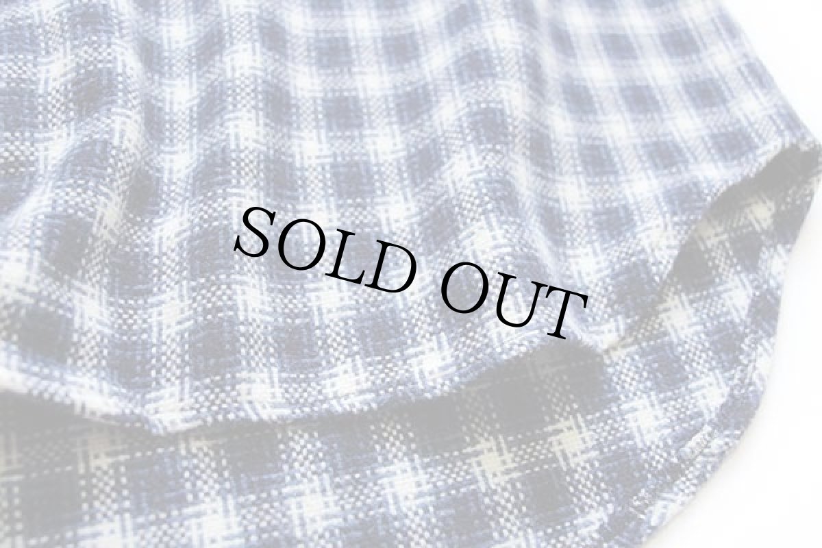 画像5: 90s BENETTONベネトン チェック フルジップ ウール混 シャツ L (5)