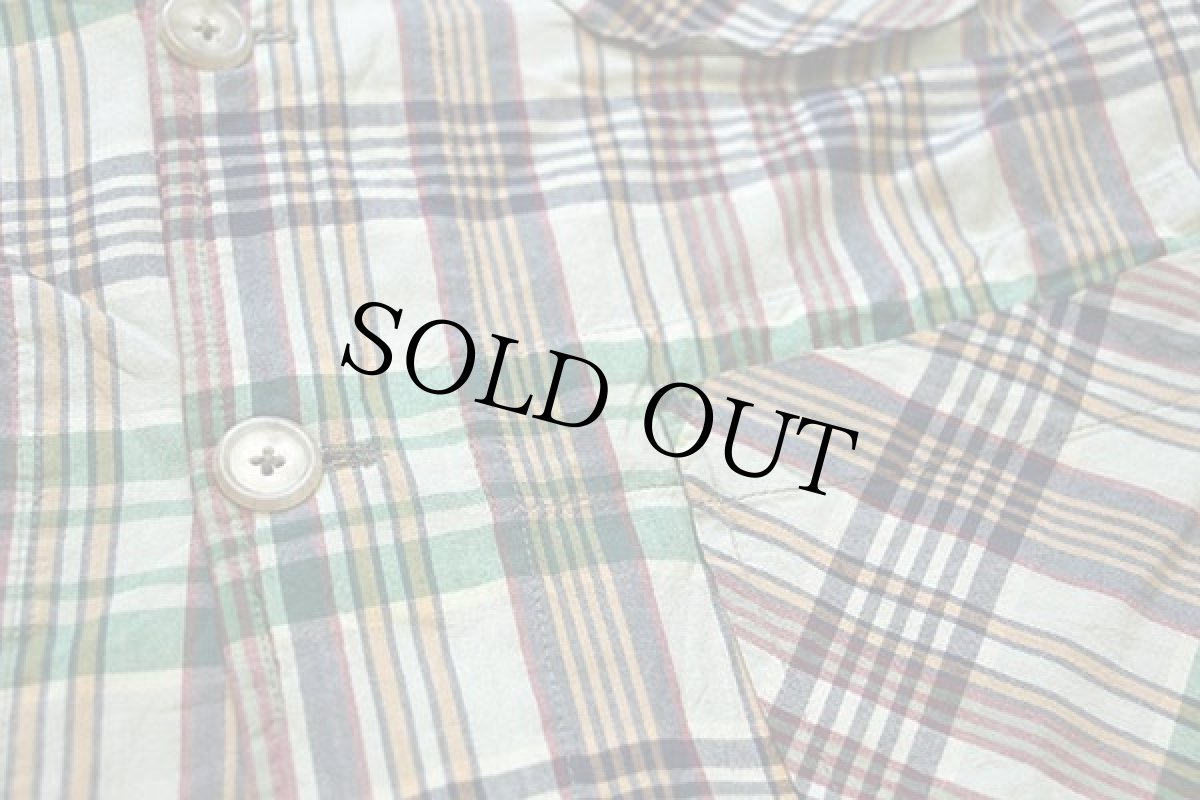 画像6: イタリア製 Woolrichウールリッチ マドラスチェック 3つボタン コットン テーラードジャケット M (6)