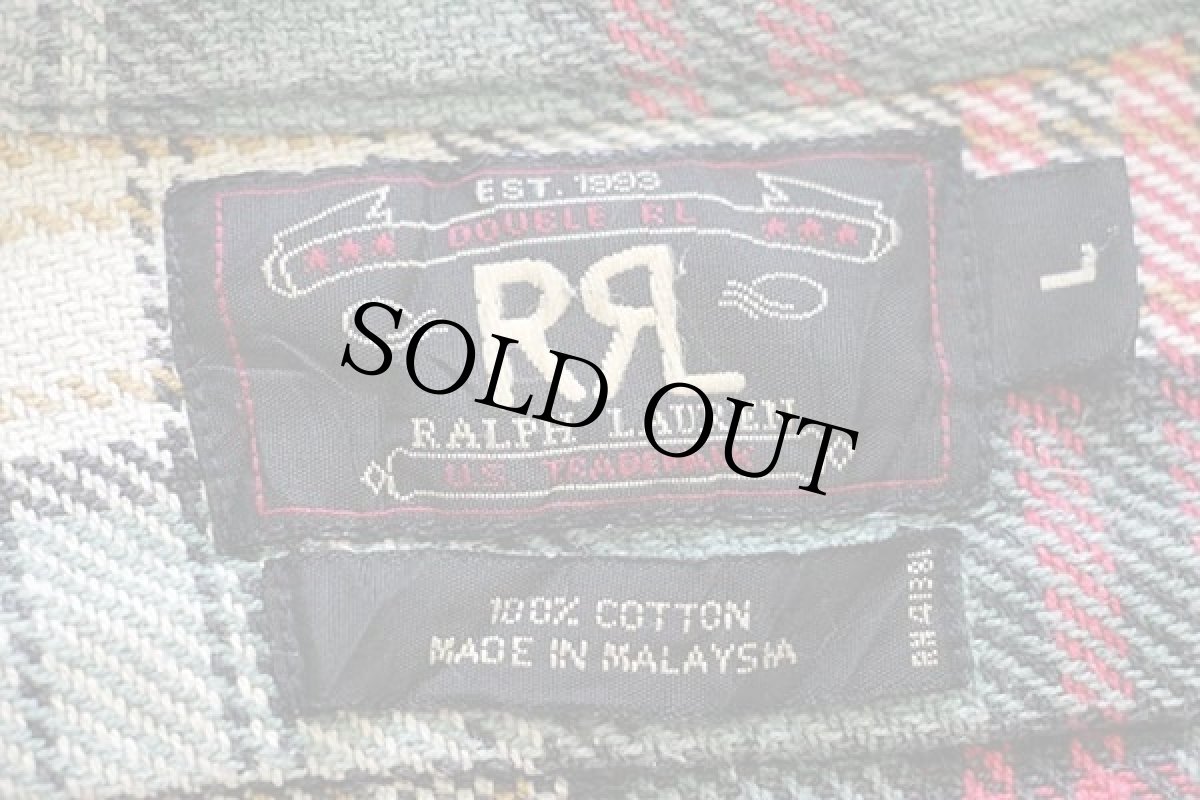 画像4: 90s RRL ダブルアールエル ラルフローレン タータンチェック コットン フランネルシャツ L★三つ星タグ (4)