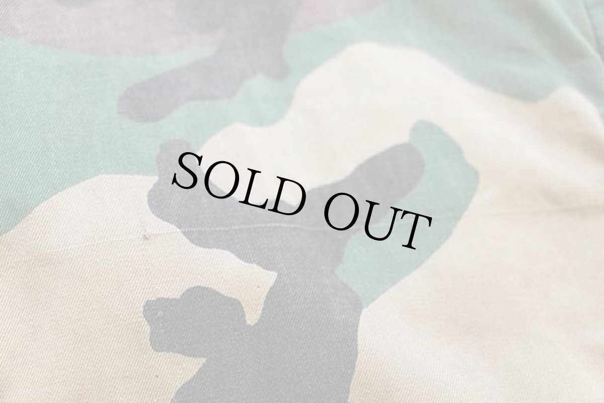 画像6: 80s USA製 ALPHAアルファ ウッドランドカモ スタンドカラー パッチ付き 中綿入り コットン フライトベスト XL (6)