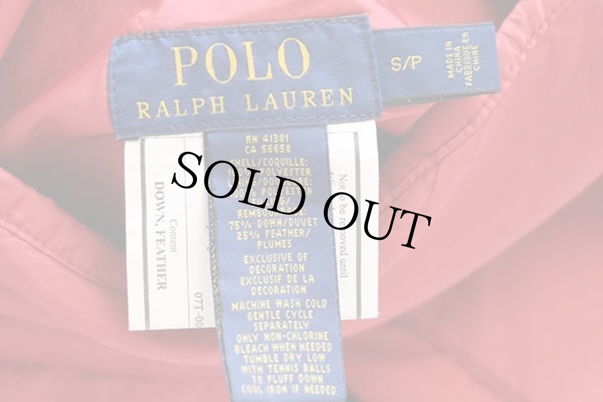 画像5: ポロ ラルフローレン ワンポイント リバーシブル ナイロン ダウンベスト 黒×赤 S (5)