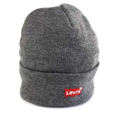 画像3: イタリア製 Levi'sリーバイス ロゴ刺繍 アクリル ニットキャップ 杢グレー★ニット帽 ユーロ (3)