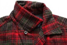 画像5: 60s PENDLETONペンドルトン チェック ウール オープンカラーシャツ S (5)