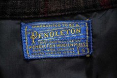 画像4: 60s PENDLETONペンドルトン チェック ウール オープンカラーシャツ S (4)
