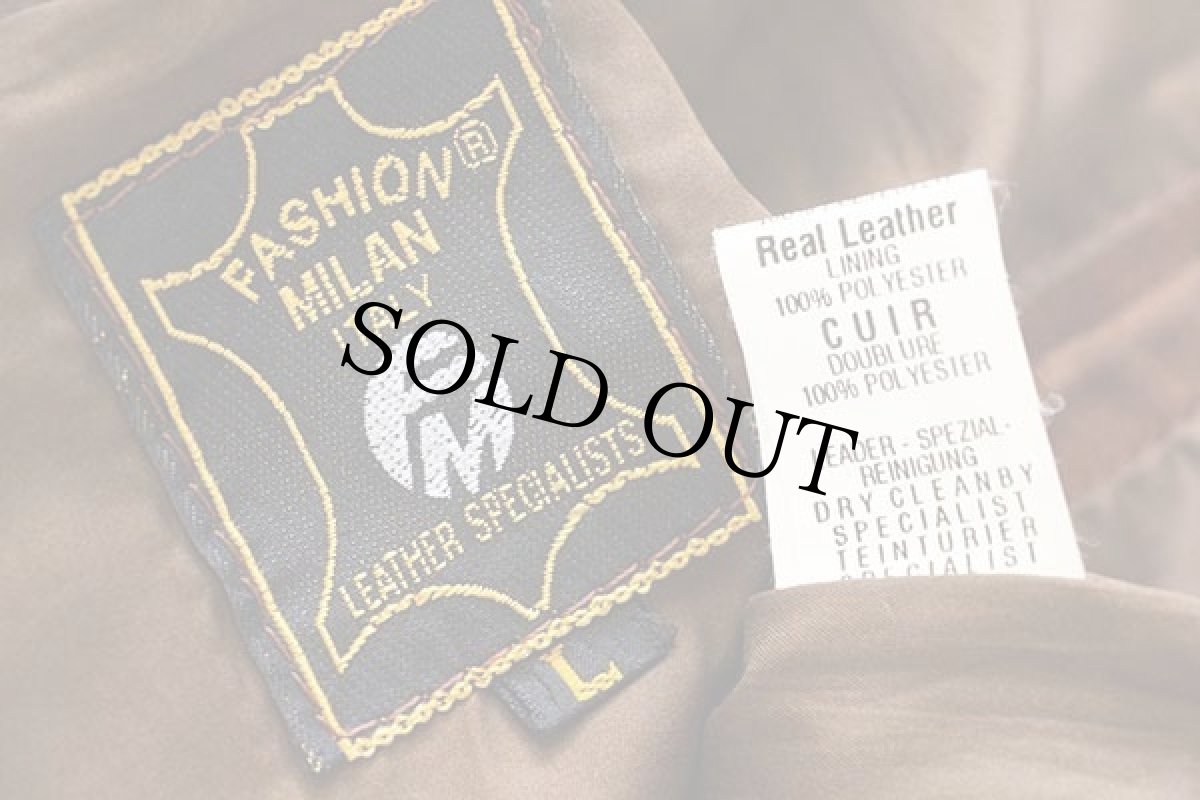 画像4: FASHION MILAN スエード レザーベスト 茶 L (4)