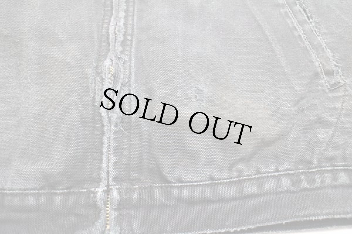 画像8: 90s Dickiesディッキーズ ブランケットライナー ダック地 ワークジャケット ボロ 黒 M (8)