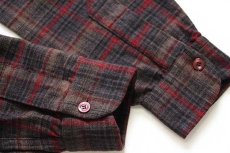 画像6: 60s PENDLETONペンドルトン チェック ウール オープンカラーシャツ S (6)