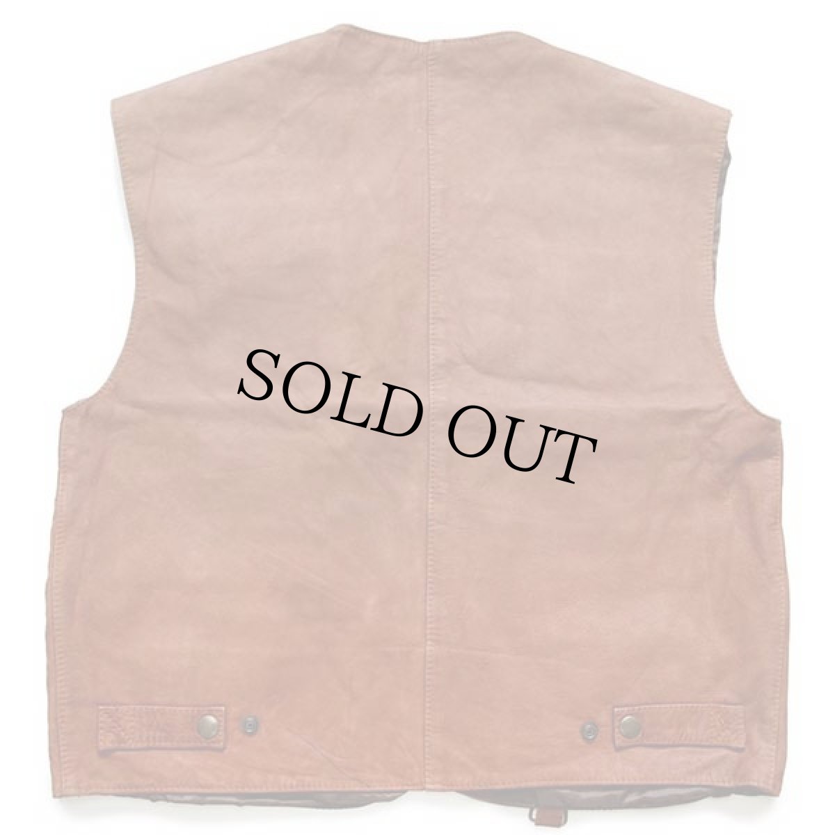 画像2: 90s イタリア製 OverPell ワーク ヌバックレザーベスト 茶 XL (2)