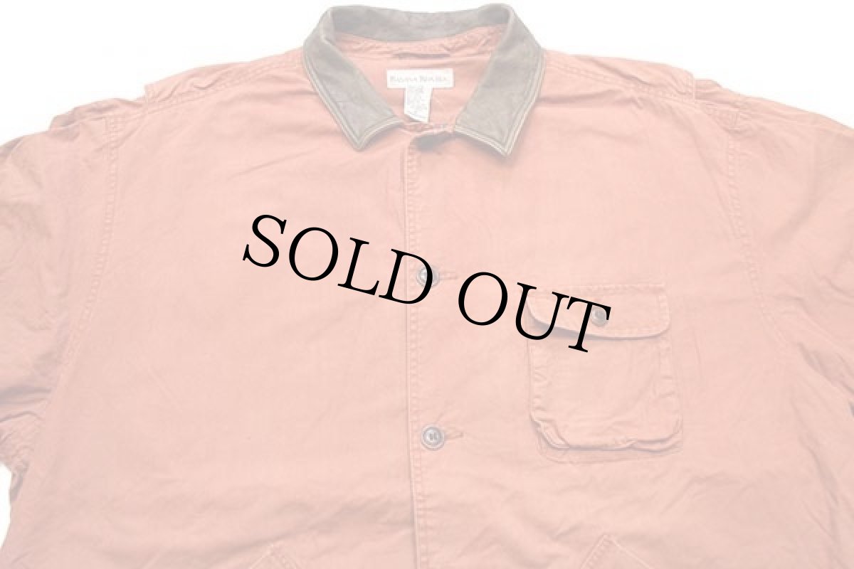 画像3: 90s BANANA REPUBLICバナナリパブリック チェック ネルライナー コットンポプリン フィールドコート レンガ XL★ジャケット (3)