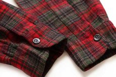 画像6: 60s PENDLETONペンドルトン チェック ウール オープンカラーシャツ S (6)
