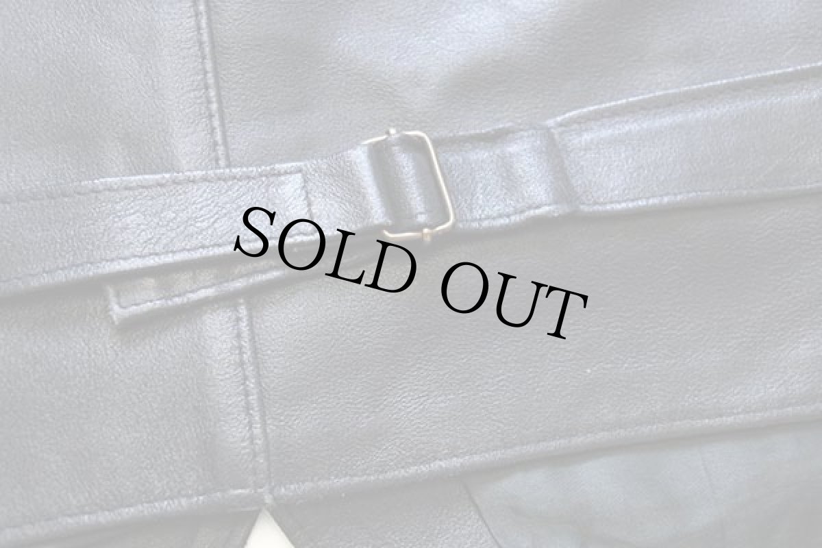 画像6: イタリア製 WOOD'SKIN レザーベスト 黒 M (6)